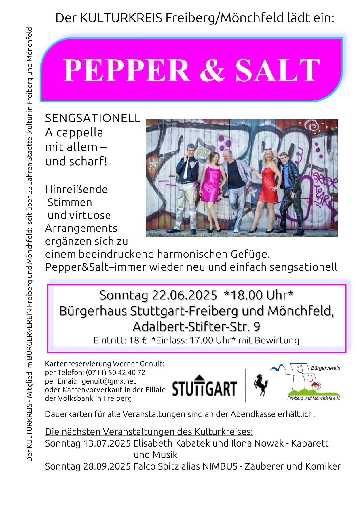 Der Kulturkreis lädt ein zu Pepper & Salt