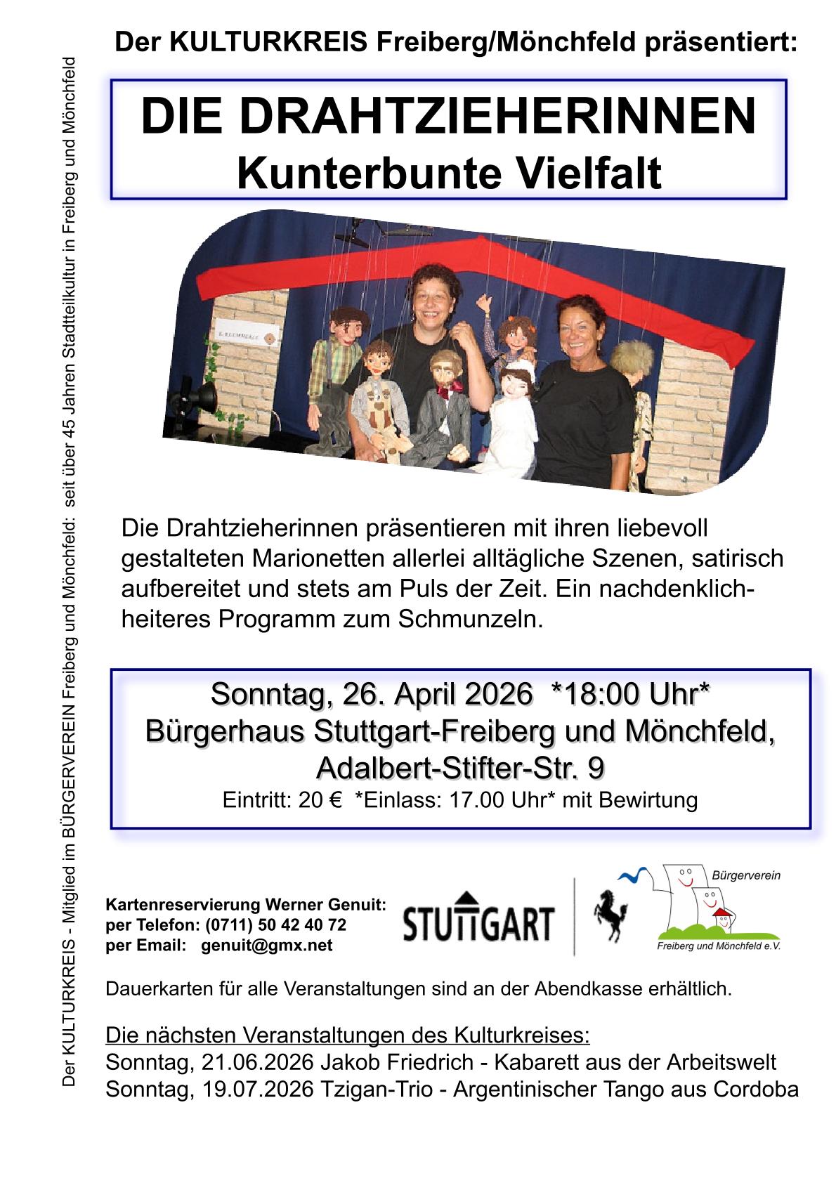 Der Kulturkreis lädt ein zu den Drahtzieherinnen