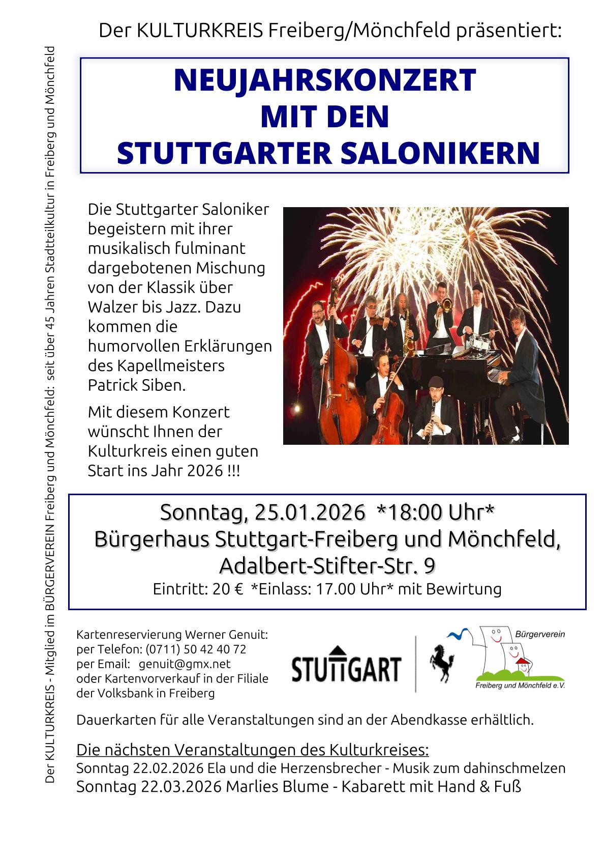 Einladung zum Neujahrskonzert mit den Stuttgarter Salonikern